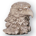 Bright Silver Resin Eagle Head w/1/4" Rod (4 1/2")